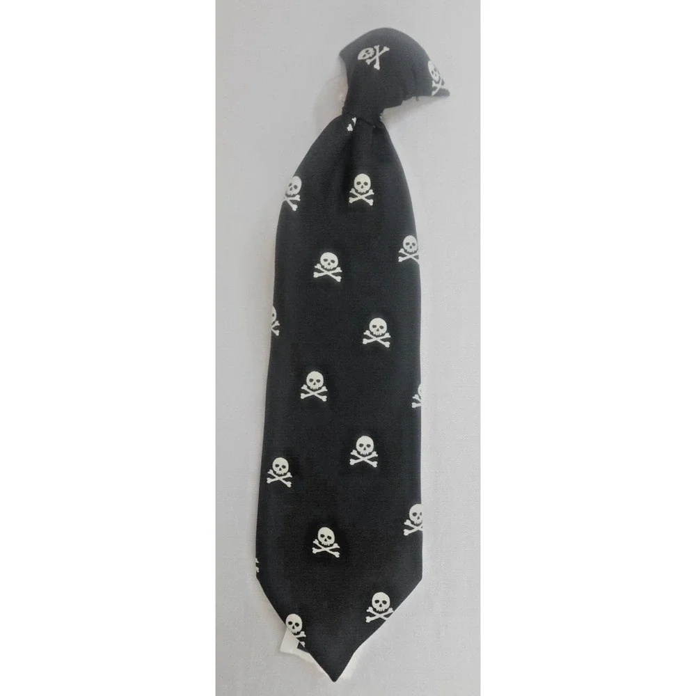 NWT Baby Gap Skull Print Clip On Tie Black White Toddler Kids
